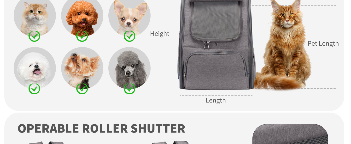 Рюкзак для собак та котів PETCUTE: дихаючий, складаний, для малих порід, сірий