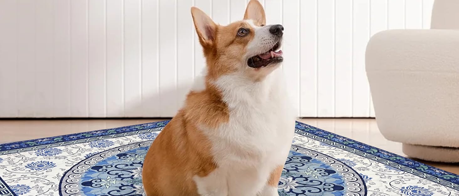 Водонепроникний двосторонній килимок для собак YOSEPATI, 178 x 76 см, бежевий з візерунком медальйон, для собак, котів, дітей, зручний для диванів та меблів, легко миється