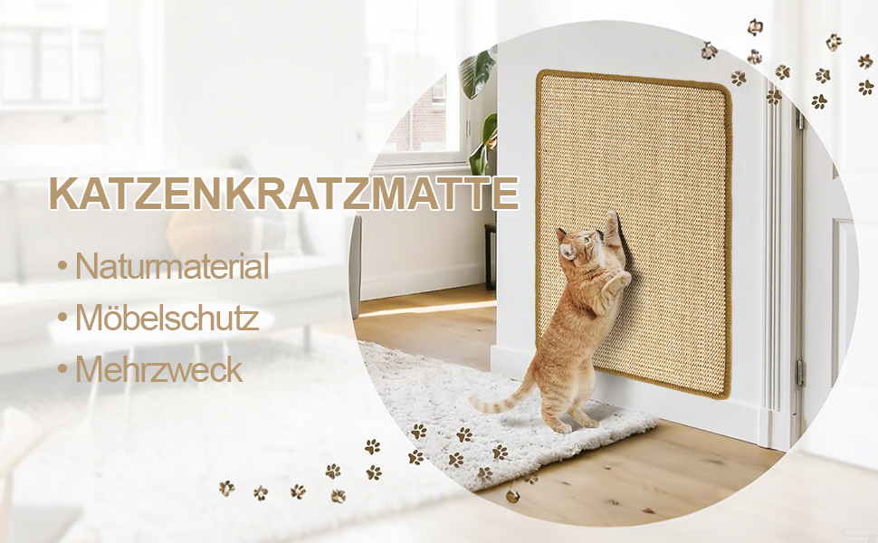 Килимок для котів Graciadeco з сизалю, 60 x 40 см - захист меблів