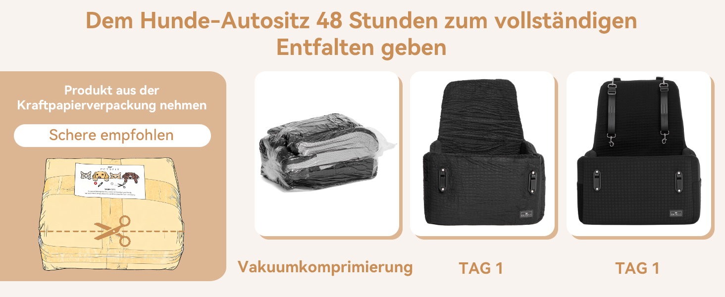 Автокрісло для собак PETSFIT до 15 кг з пам'яттю, 2 відділення, чорно-сірий