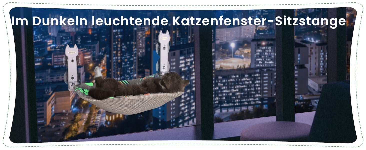 Кішка ліжко на вікно HiPetpy, світлодіодна двостороння матрац, складана та бездротова, міцні присоски до 20 кг, зручний поглиблений дизайн, 360° огляд, підвісна ліжко для котів, віконце-ліжко (Сірий, 1 шт.)