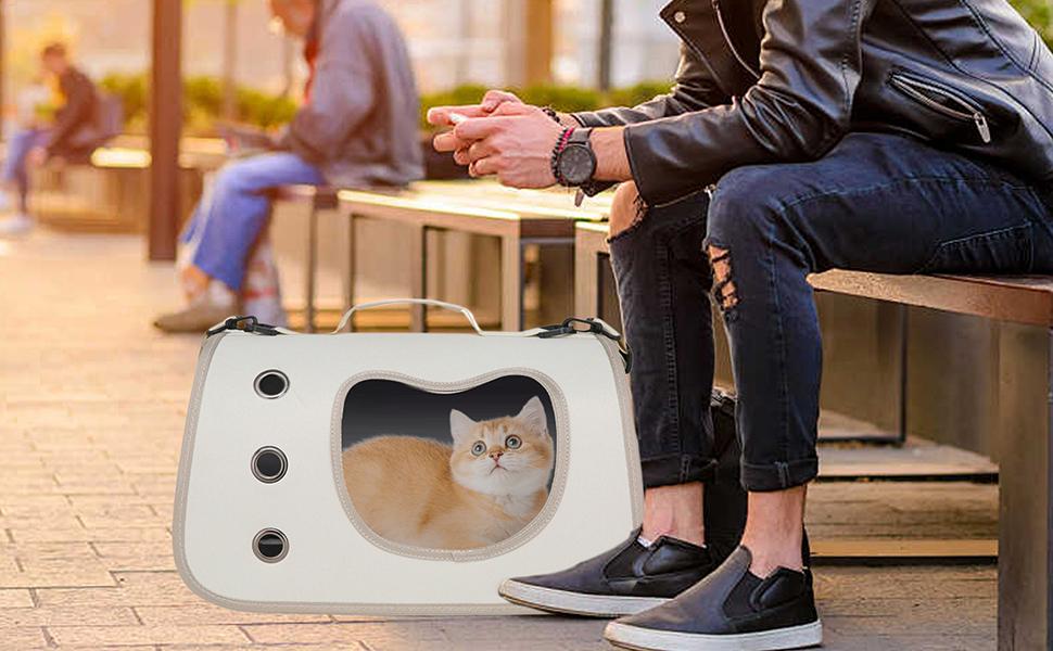 Сумка-переноска для собак та котів, чорна | Зручна, легка, для подорожей, пікніків, кемпінгу