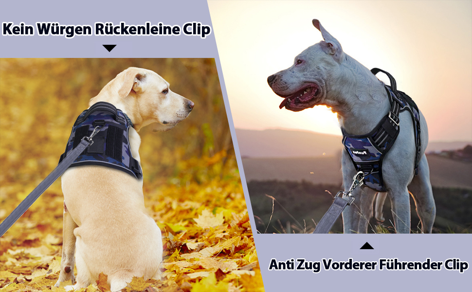 Шлейка для собак Funfox для великих собак, не тягне, тактична, міцна, регульована, дихаюча, камуфляж, фіолетовий, розмір L