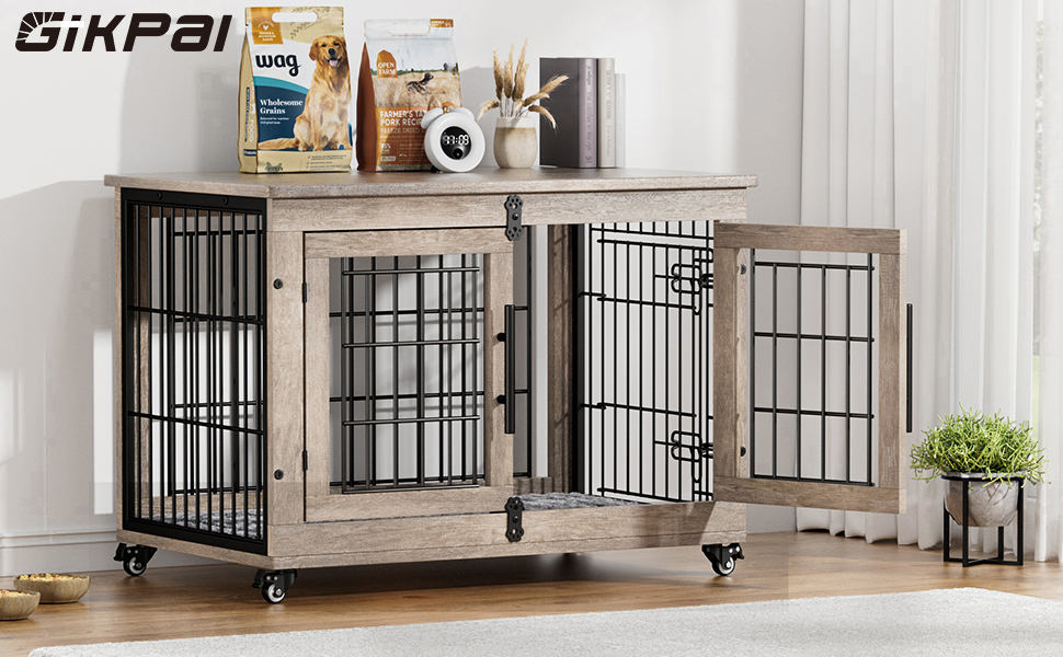 Кіяпка: Будка для собак у дім з подушкою, 98x64x68 см (Сірий, M)