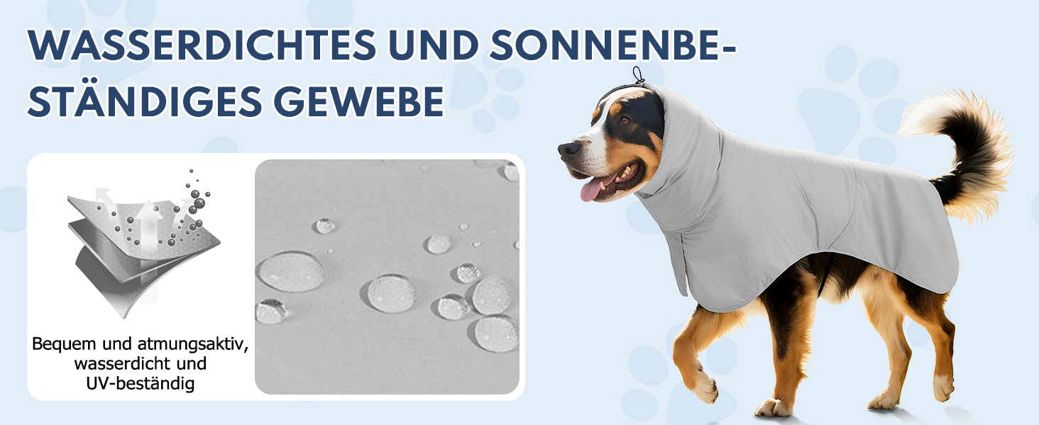 Водонепроникний дощовик для собак з світловідбиваючими смугами та отвором для повідка - дихаюча куртка для собак всіх розмірів, вітронепроникний та регульований (Сірий, L)