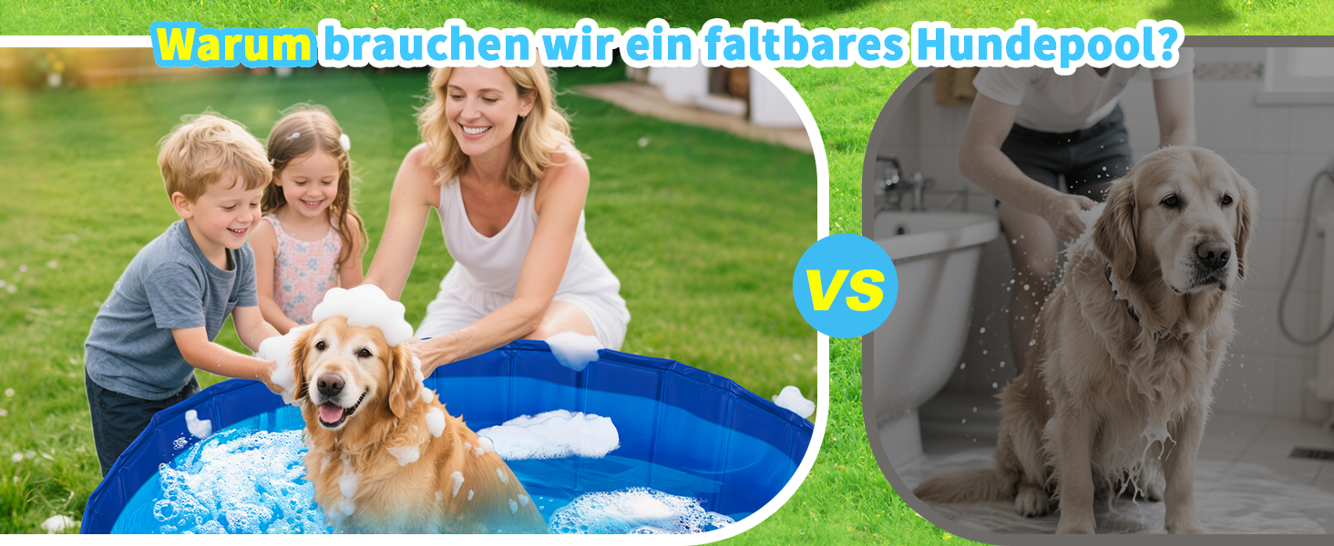 Басейн для собак Pourbibi, 80x20 см, складаний, з ПВХ, антиковзаюча поверхня