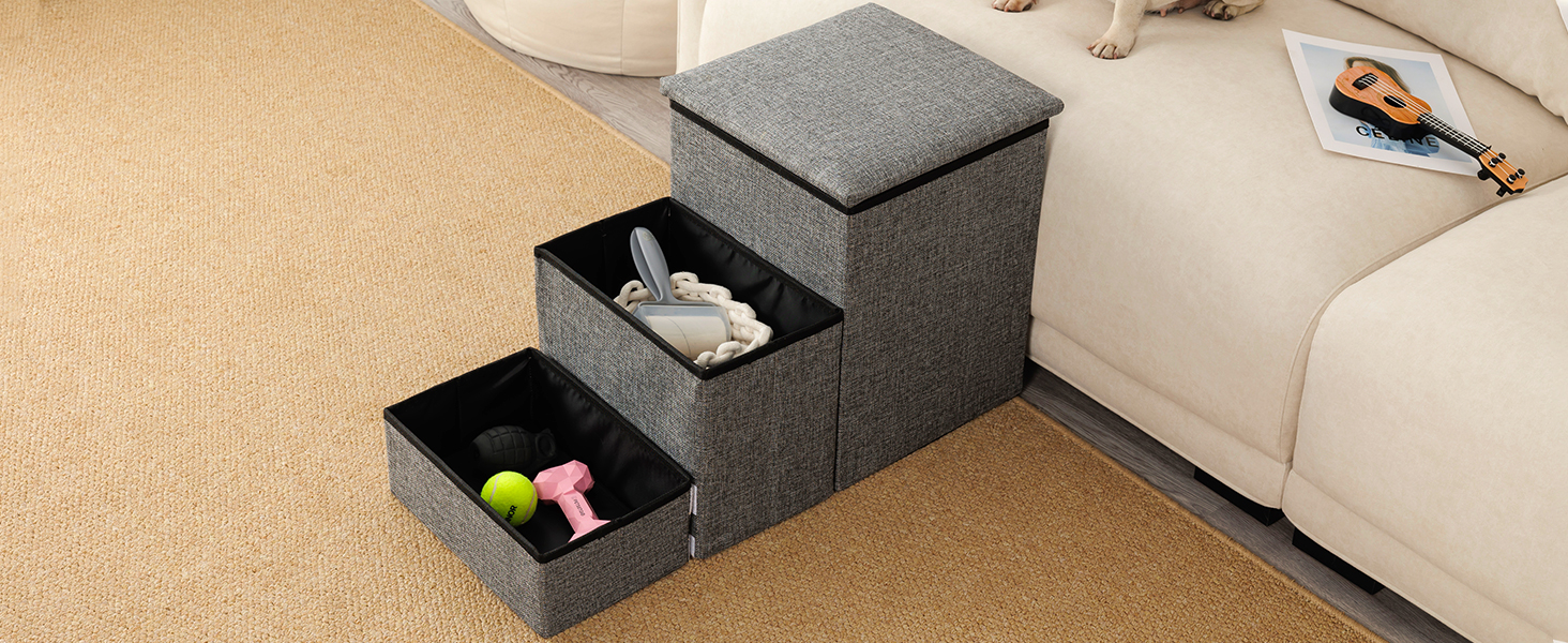 Сходинки для собак FurryPaws: 3-ступенева переносна драбинка для собак до ліжка та дивана, для маленьких та великих собак, ідеальна для подорожей, з неслизькою поверхнею