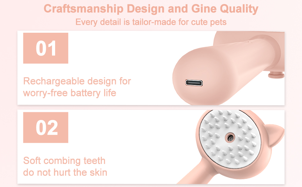 Кам'як для вичісування котів, щітка для грумінгу котів, видалення ковтунів та бруду, рожевий колір