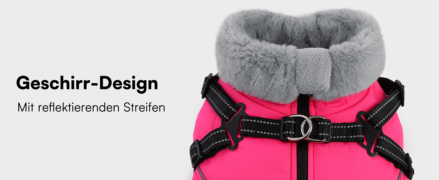 Зимовий теплий водонепроникний одяг для собак Queenmore, куртка для собак з шлейкою, 3-шарова, світловідбиваюча, для великих порід (лабрадор, хаскі, голден ретрівер) (Морська хвиля, 2XL) XXL Морська хвиля