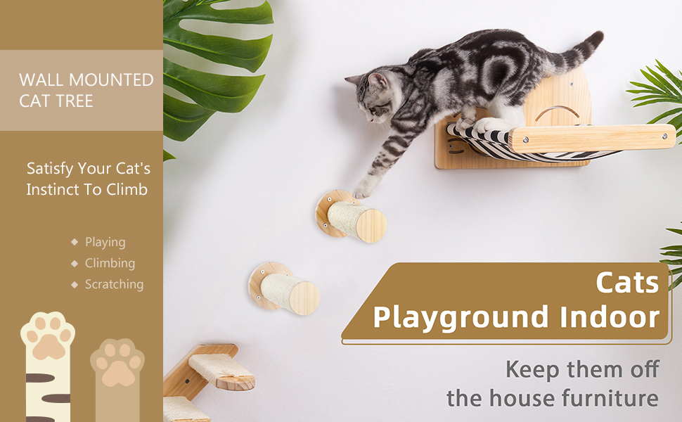 Сходинка для котів DaizySight на стіну: комплекс для лазіння, ігри та відпочинку (2 циліндри)