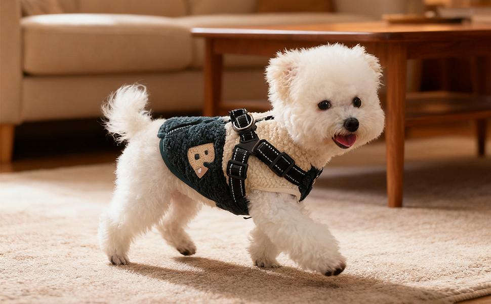 Зимовий теплий куртка для собак, вітронепроникний, з флісовою підкладкою, з отвором для повідка, для дрібних та середніх собак, підходить для прогулянок, спорту та походів, рожевий та білий