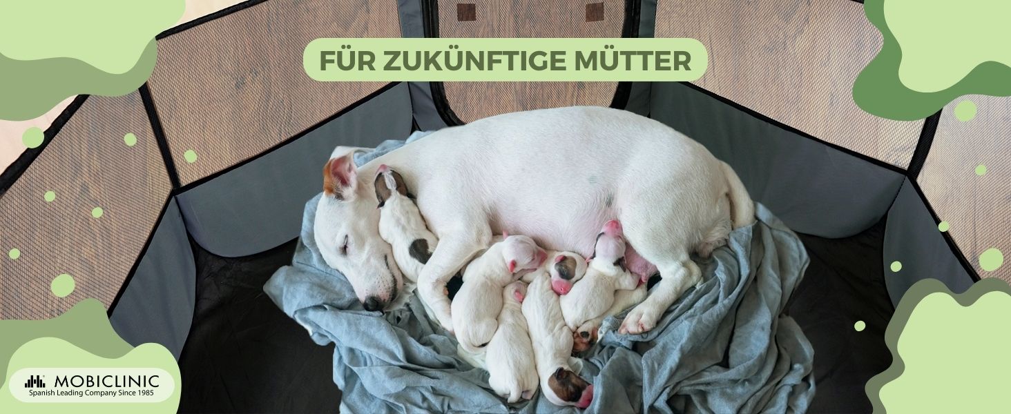 Mobiclinic® Pets: Двосторонній вольєр для цуценят, сірий, 114x114x58 см, Scooby