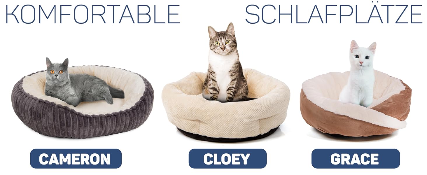 Квіткове ліжко для котів Wallace & Jones Cameron - овальне, м'яке, антиковзне, антрацит-бежеве, розмір S, 55 x 45 x 17 см