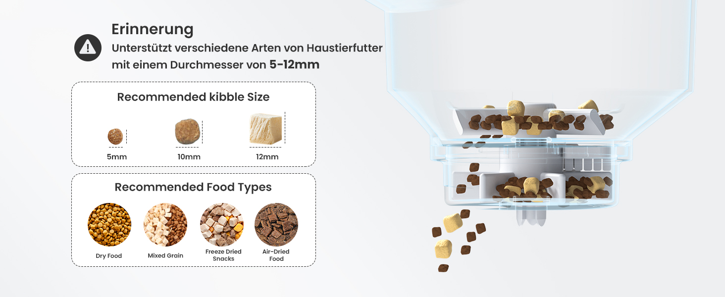 Автоматичний годівниця для котів PETGUGU з таймером та керуванням через APP, керамічний набір для котів та собак, для кількох тварин (PF2)