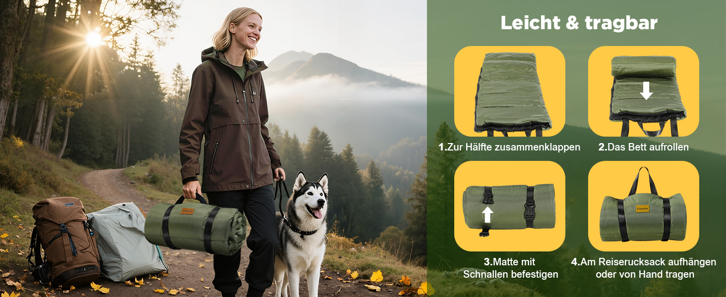 Гімcарс: Лежанка для собак на вулицю з водонепроникною плівкою, легка в розкладанні, для великих та середніх собак, портативна, складана, миється