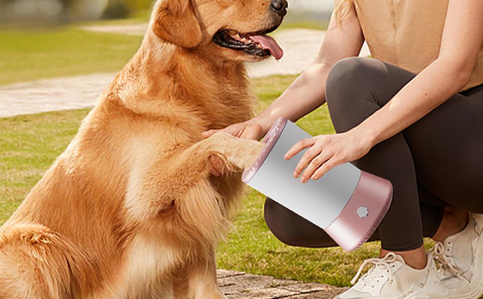 Електрична машина для миття лап собак та котів, білий/рожевий