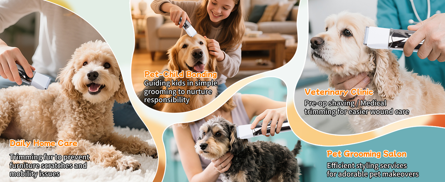 Набір для стрижки собак 4 в 1 Ninonly: тиха, акумуляторна машинка для собак та котів з 4 насадками для тіла, лап, очей та вух. Тример для лап. Колір: Gunmetal