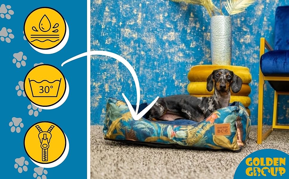 М'яке ліжко-корзина для собак 'Kinia' (Superheld, S) з високими бортиками, з велюрової тканини