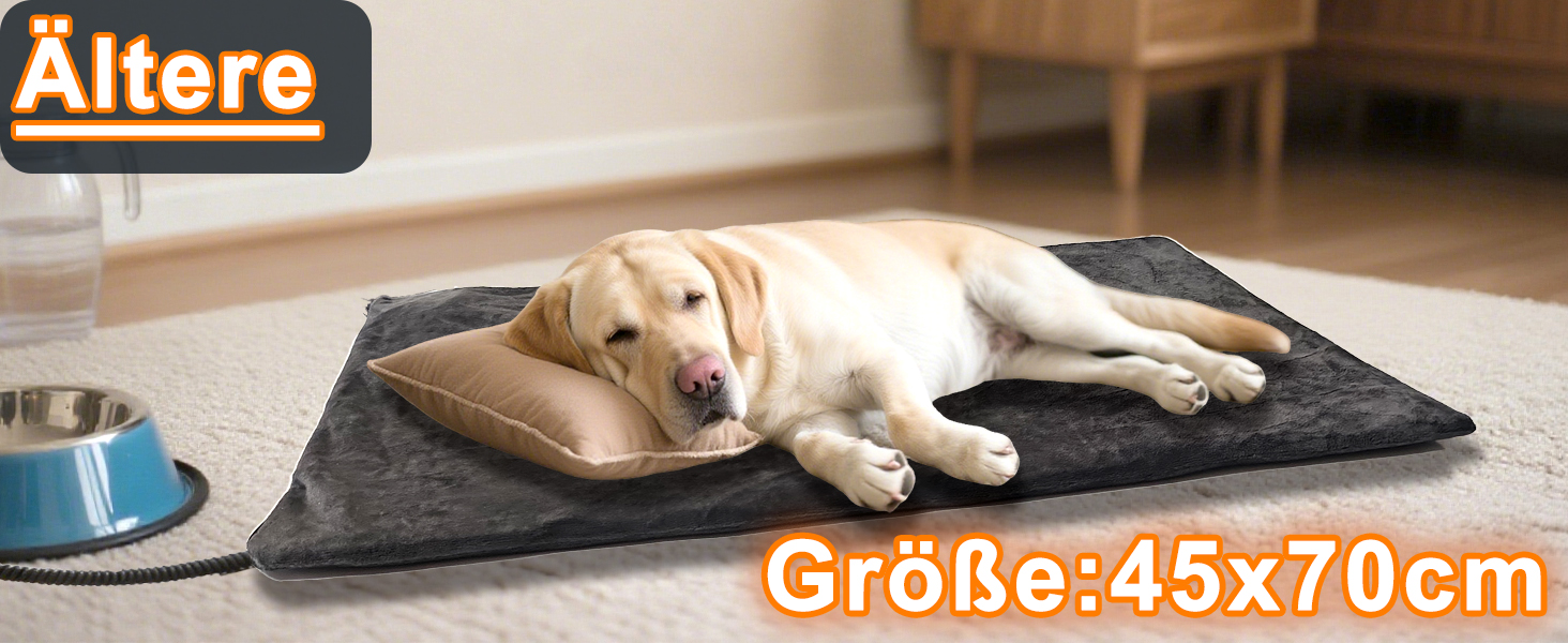 Килимок грілка для тварин 70x45 см: великі собаки, коти, анти-гризучий, з регулюванням температури