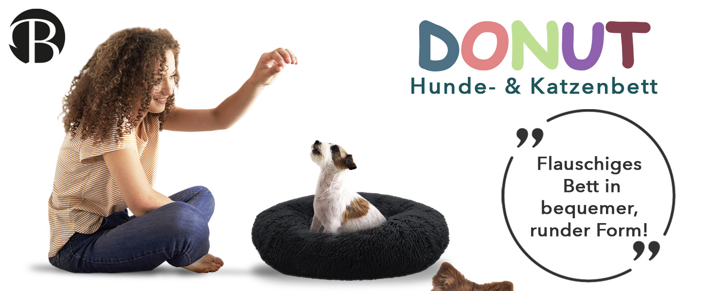 Кругла подушка-лежанка для собак середніх порід, 70 см, плюшева, знятний чохол, чорна