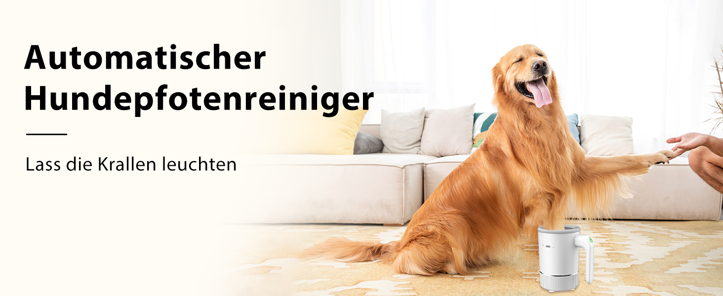 Автоматичний очищувач лап для великих собак DOGNESS, очищувач лап з силікону, Type-C, USB швидка зарядка, 360° очищувач лап для собак для масажу та догляду за брудних кігтів (Зелений)