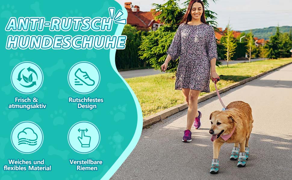 Водонепроникні чоботи для собак з відбиваючими смугами, захист лап, антиковзка гумова підошва, XL, блакитний