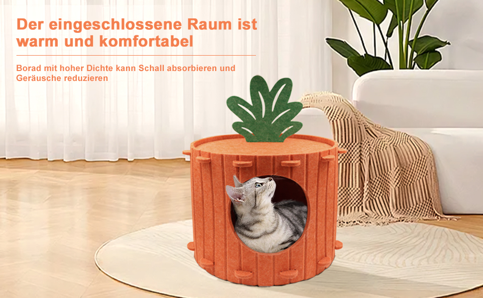 Двоярусна кігтеточка-будиночок для котів з платформою та іграшкою, 60x40x40 см