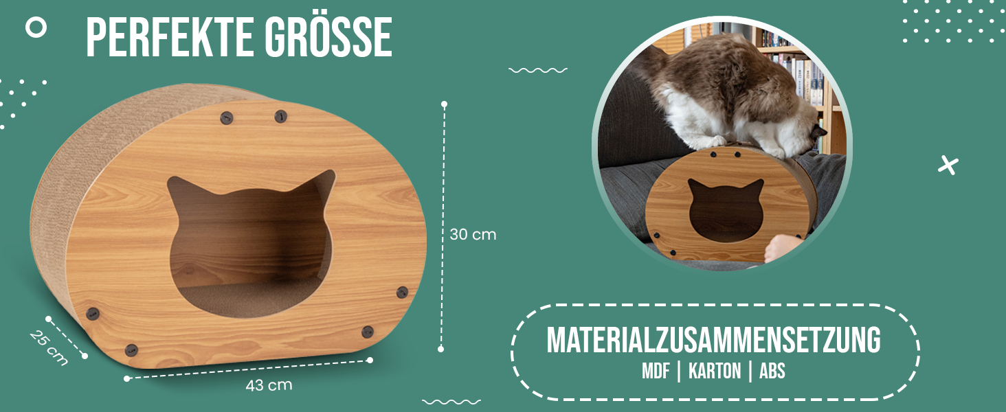 Котячий когтетоп з картону та килима, 30x43x25 см - іграшка для котів, натуральний матеріал