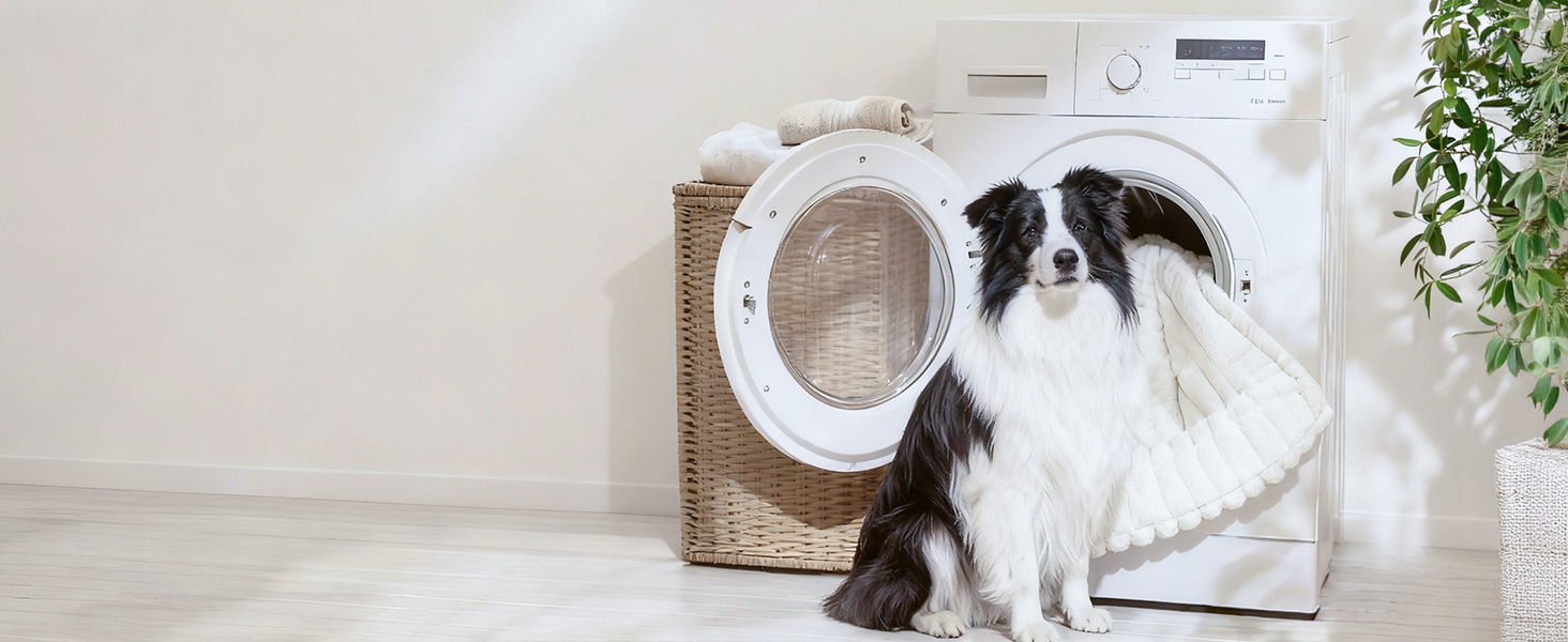 Ортопедичний лежак для собак великих порід, лежанка для собак XL, з м'якою подушкою для шиї, знімний та пральний килимок, з ручками (Бежевий, 109 * 76 * 20 см)