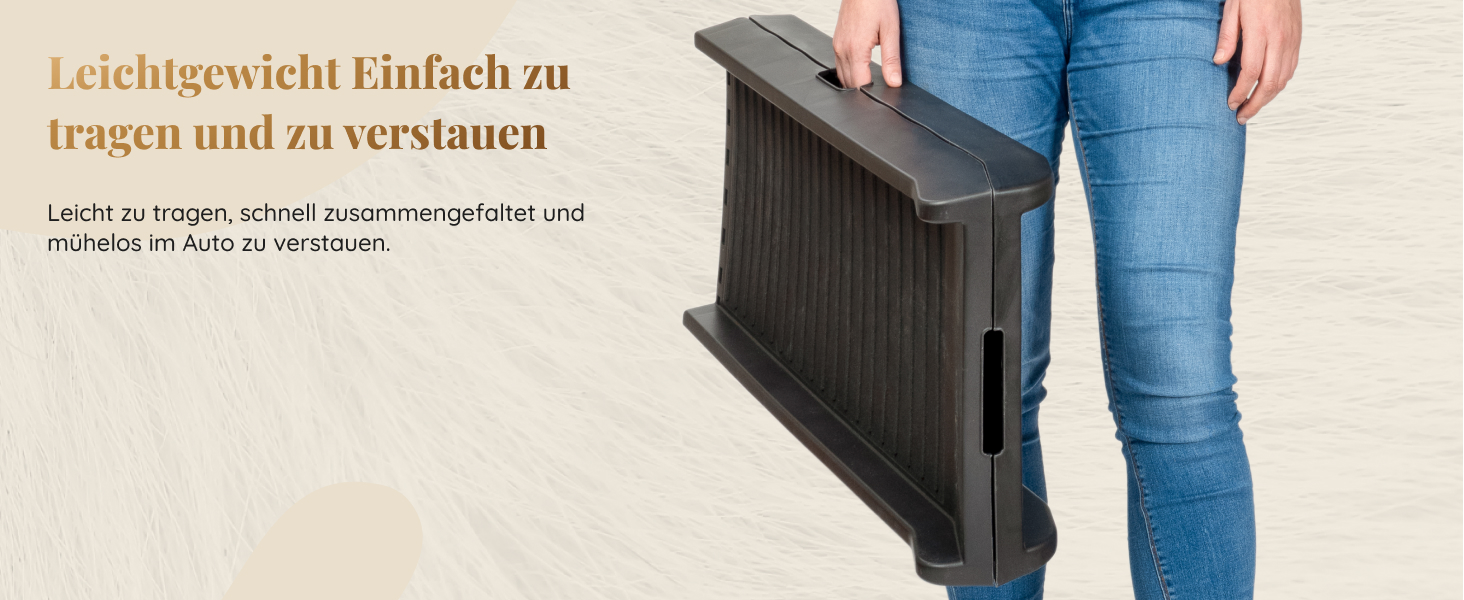 Рампа для собак у машину, складана – 174 см, 38 см – чорна, для великих собак, до 136 кг – підходить для авто та SUV