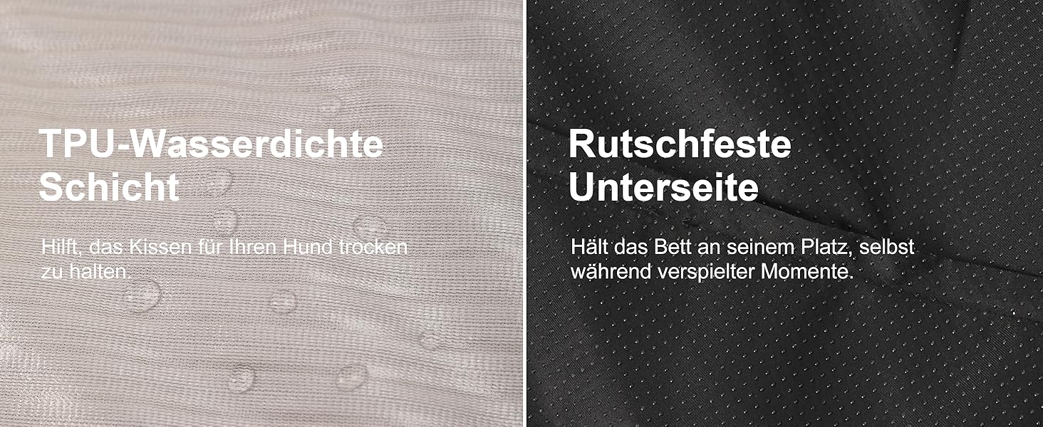 Ортопедичне ліжко для собак FUKUMARU - 91x64x14 см, знімний вологостійкий чохол, м'який килимок для собак, матрац для собак, ковзаюча поверхня, сірий колір.
