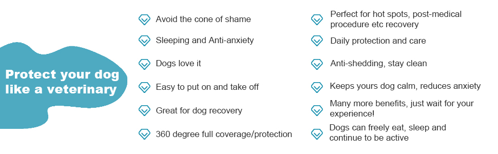 Піжама для собак LovinPet з повним покриттям, чорна окантовка, серветкова техніка, захист від УФ-променів, післяопераційний період, X-Large (упаковка 1)