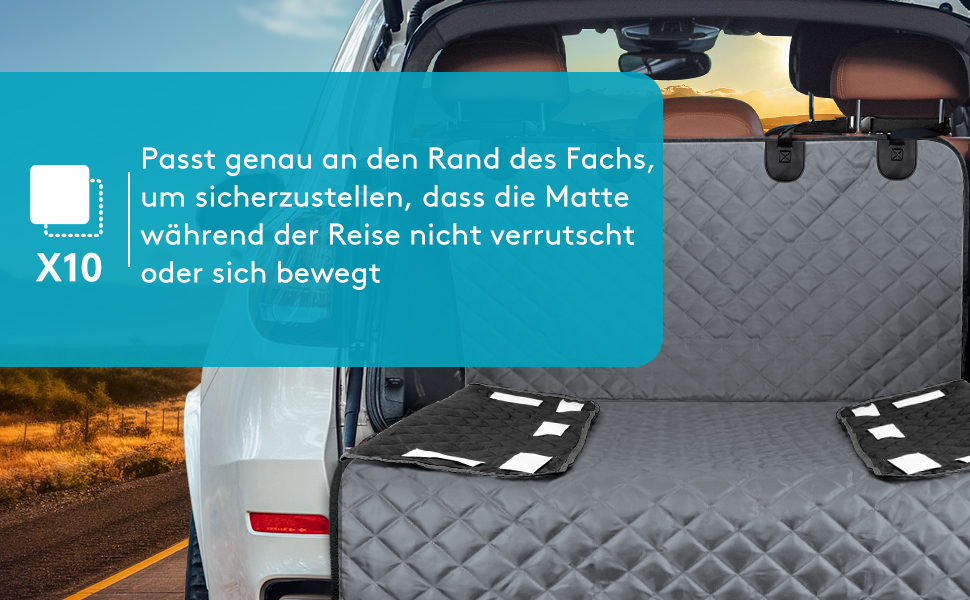 Захист для багажника авто Joejoy для собак з боковими та захистом від порогів, універсальний, вологостійкий, стійкий до подряпин, легко чиститься, килимок для багажника (185 x 105 см)