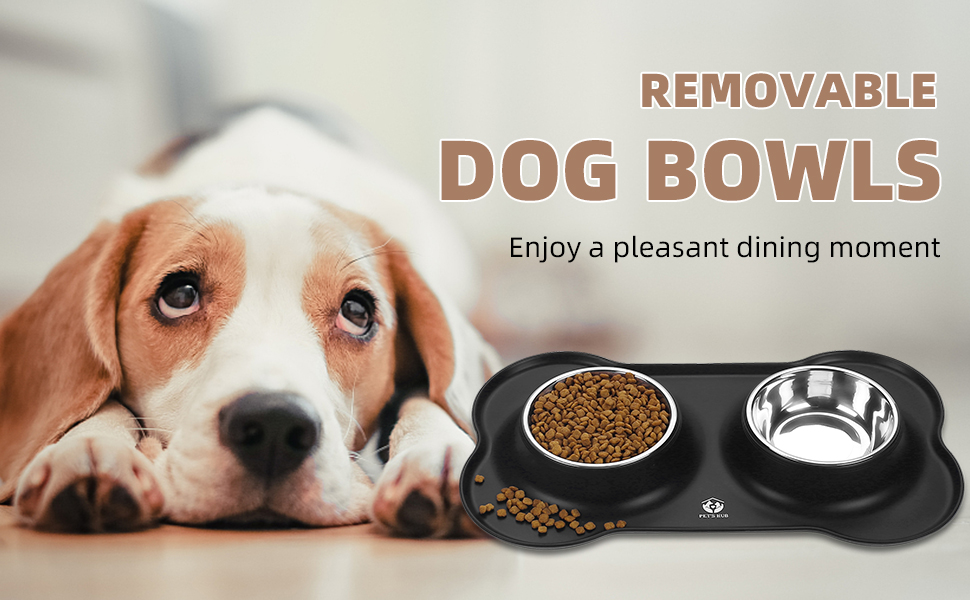 Набір мисок для тварин PET'S HUB з силіконовим килимком (Чорний, Маленький)