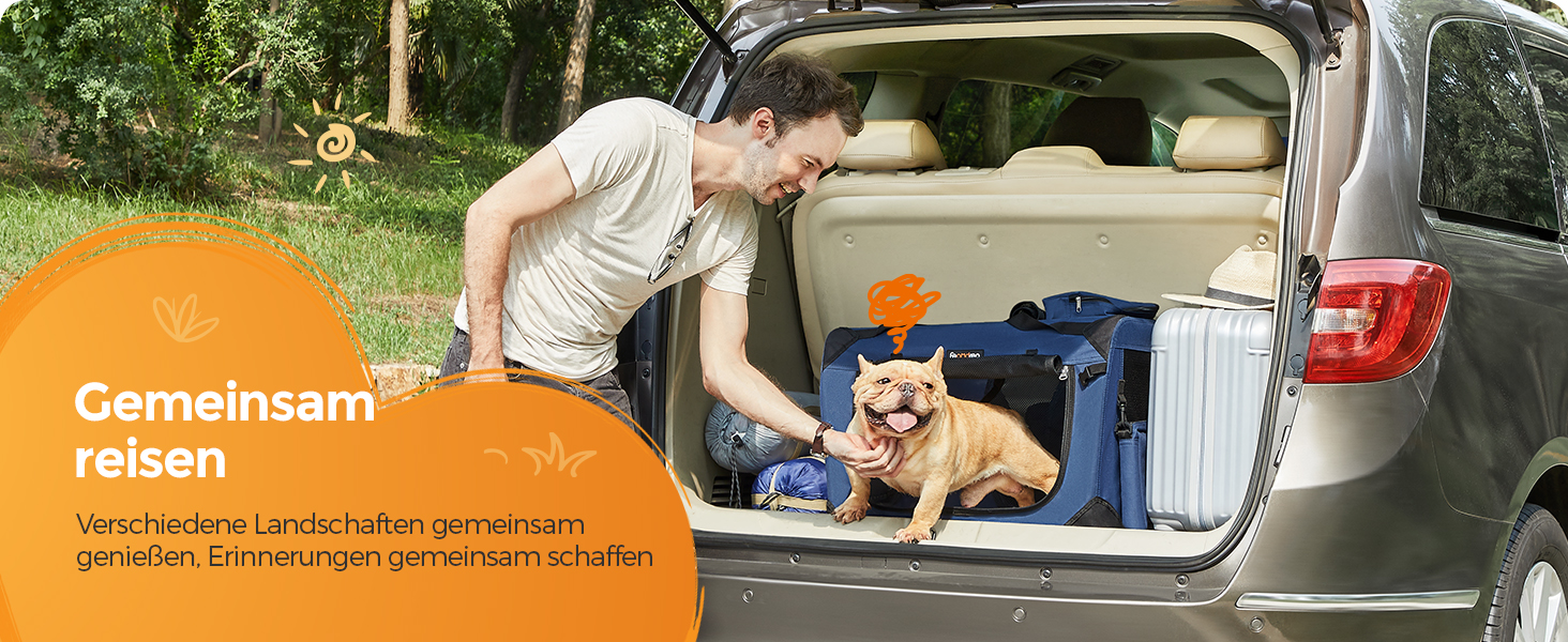 Клітка для собак Feandrea, переноска для собак XL, 81 x 58 x 58 см, з металевим каркасом та ручками, дихаюча, з кишенями