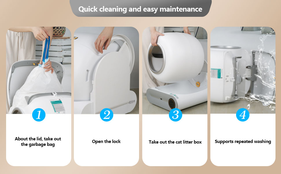 Автоматичний лоток для котів OGNGINT з самоочищенням, захистом від запаху та керуванням через додаток, XXL, для кількох котів