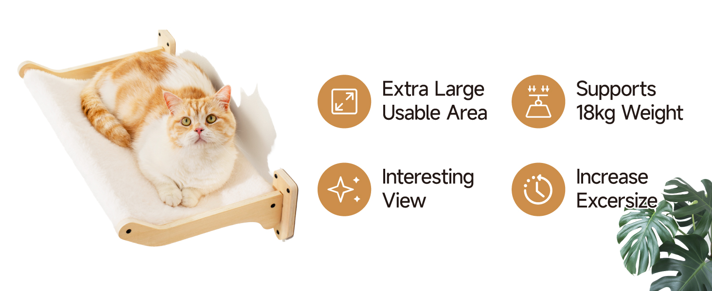 Кішка лежанка на стіну MEWOOFUN, 52x32 см, знімний чохол