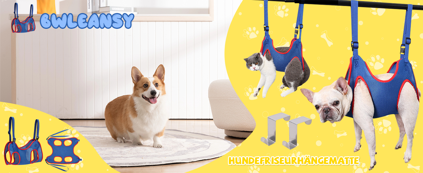 Гамак для грумінгу собак та котів, пристрій для стрижки нігтів, гамак для догляду за тваринами (M)