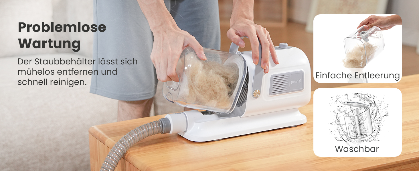 Pecute 2-в-1 Фен для собак, сушар для собак та пилосос, 1.7л контейнер для сміття, багатофункціональний набір для догляду за домашніми тваринами з тримером для собак та інструментами для грумінгу, підходить для цілорічного використання