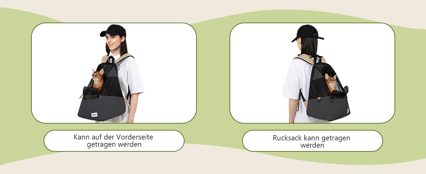 Рюкзак-переноска для тварин ALLSOPETS: для котів та маленьких собак, зручний, дихаючий, для подорожей, кемпінгу, прогулянок. Бежевий колір