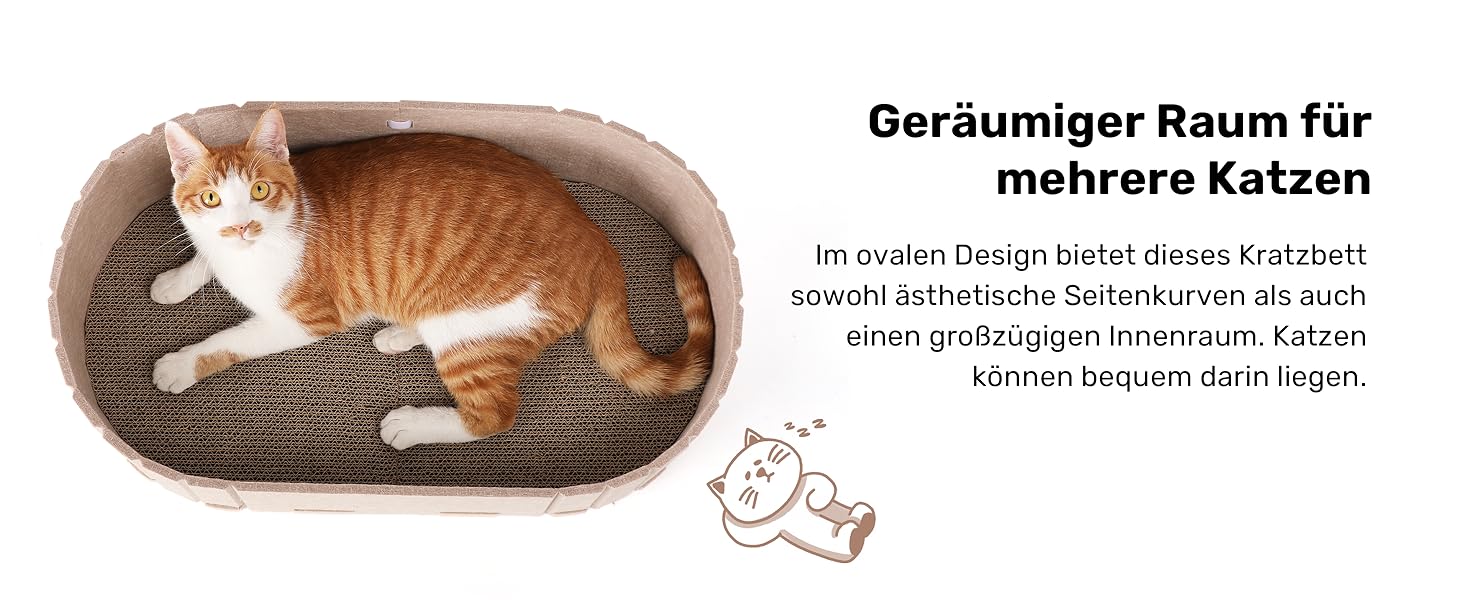 Кразберідка для котів FUKUMARU: диван з крафт-паперу, 61 см, з м'якими подушками, бежевий