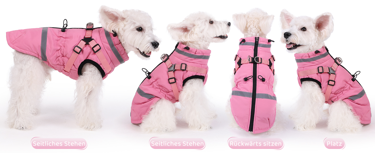 Водонепроникний зимовий костюм для собак XL, світло-блакитний: теплий, з нашийником, світловідбиваючий, на блискавці