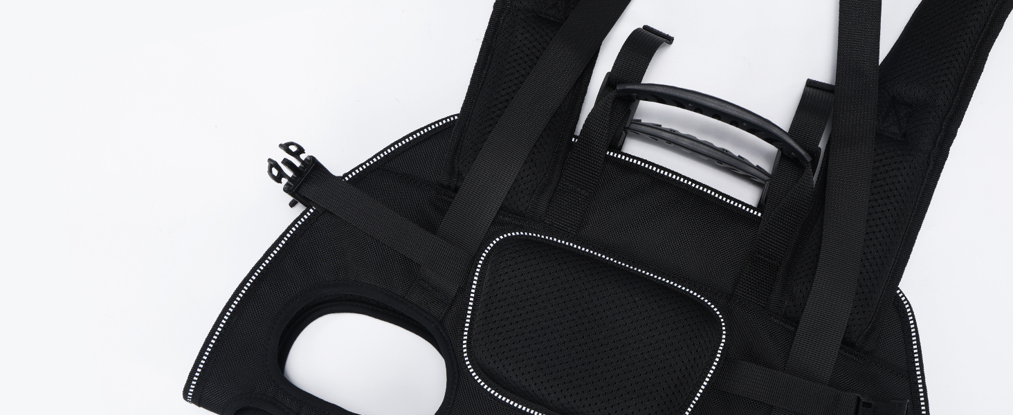 Сумка-переноска та повід для собак, повід для собак з підтримкою, регульовані, дихаючі, м'які ремені для собак, ідеально підходить для собак з обмеженими можливостями, розмір M (4–8) кг, чорний