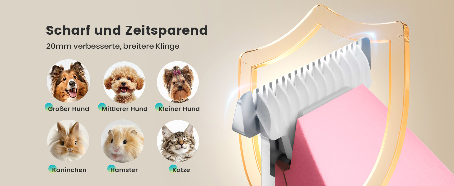 Триммер для собак Oneisall: безшумний, акумуляторний, з LED-підсвічуванням для догляду за лапами, очима, вухами та обличчям (зелений, рожевий)