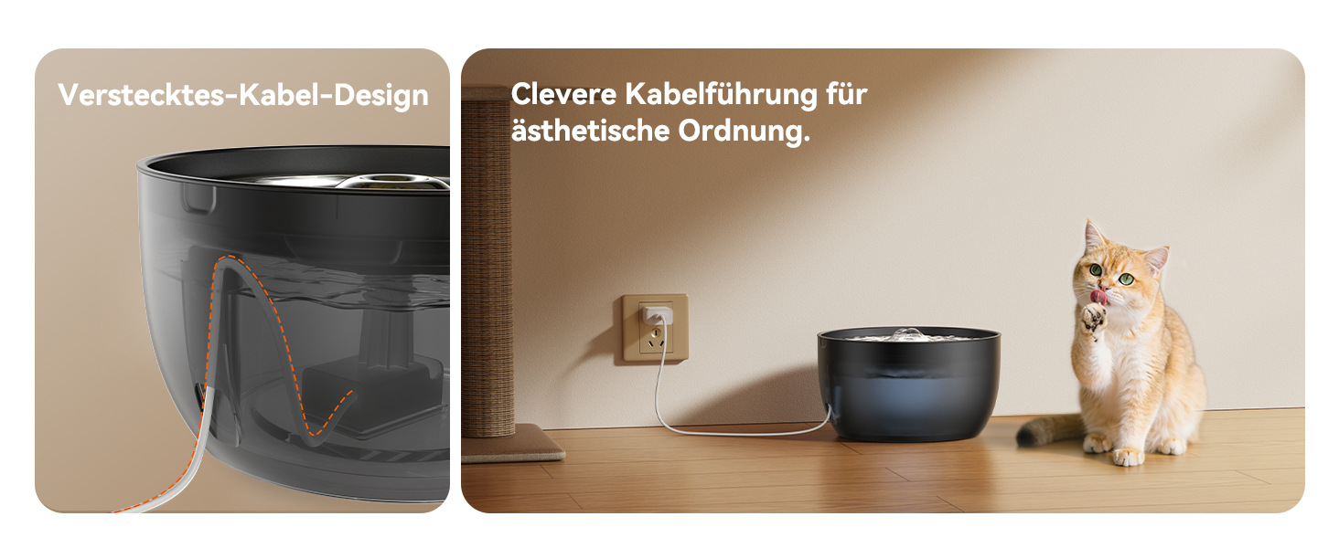 Фонтанчик для котів FEELNEEDY 3L з фільтром з активованого вугілля - фонтанчик для котів з нержавіючої сталі, прозорий резервуар, чорний колір