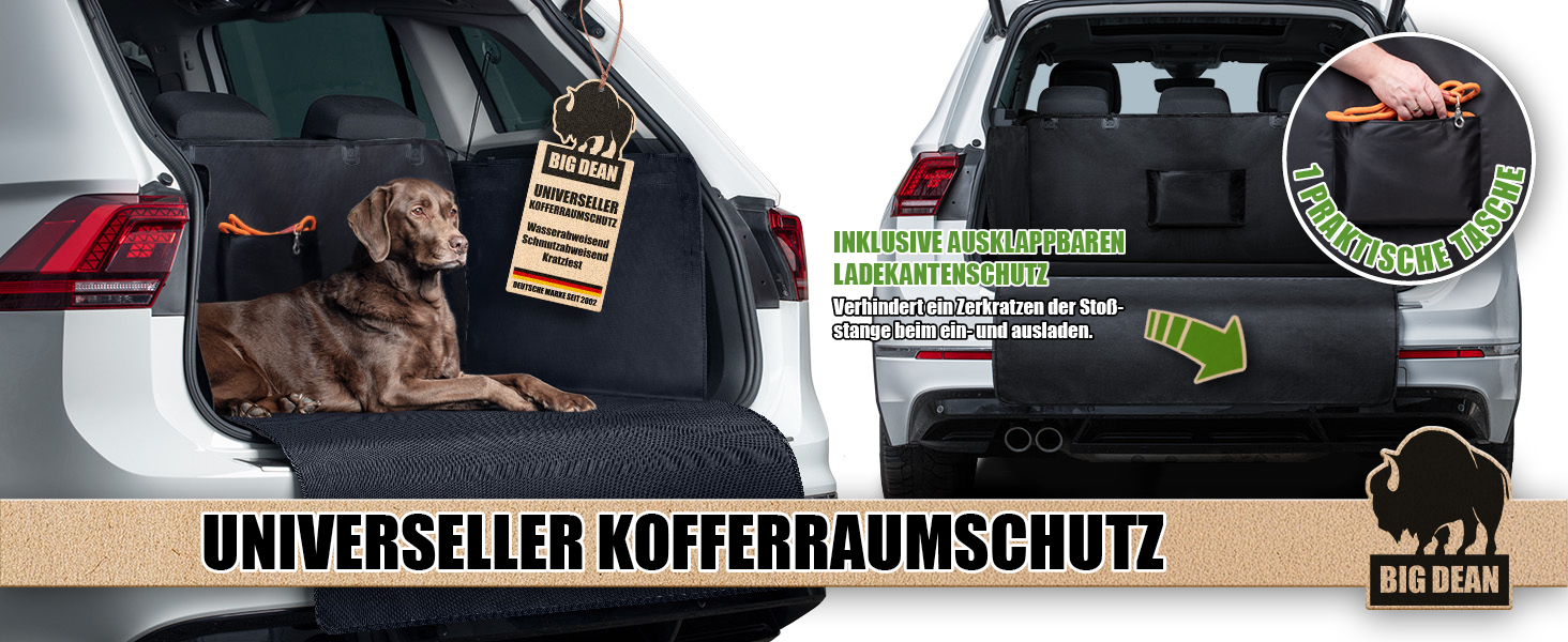 Захисна килимок у багажник BigDean для собак та багажу з захистом бокових стінок та бампера – водонепроникний та брудовідштовхуючий