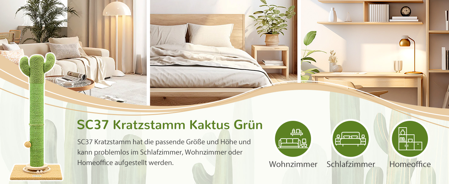 Котячий комплекс Globlazer Kaktus Grun XXL: стійка з сизалю 94 см, іграшки, для великих котів