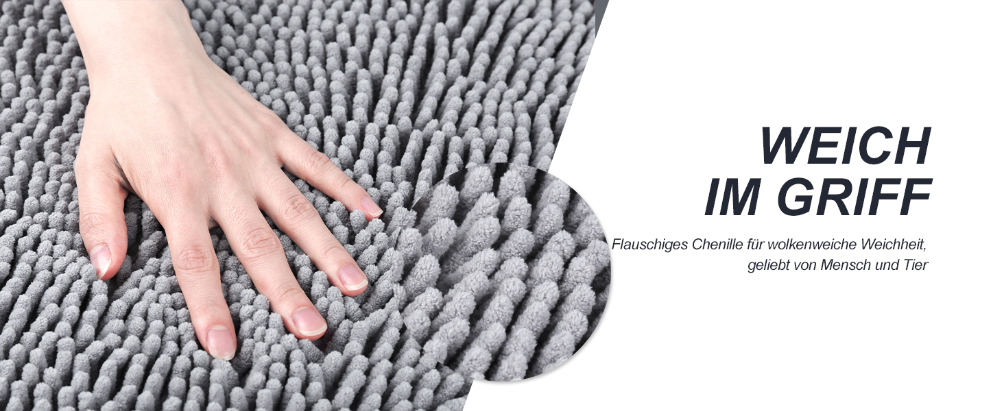 Килимок для собак VIVAGLORY Absorpmax Cleany Mat: поглинаючий, миючий, неслизький, сірий, 80x50 см