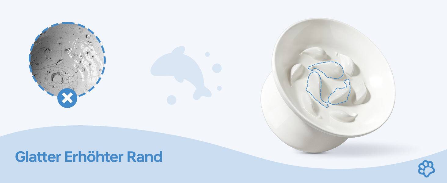 Керамічна миска для котів з підняттям, протиковзаюча, для повільного годування, біла