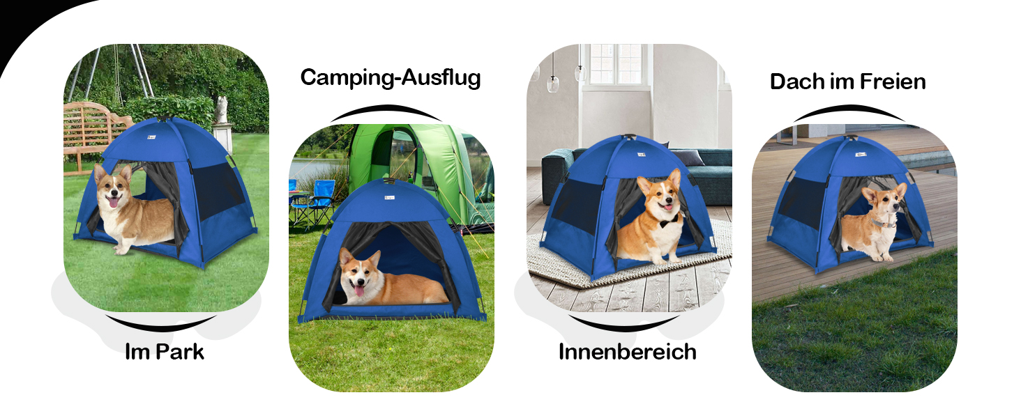 Зручне лежанка-будинок для собак та котів Babyezz, блакитна, L